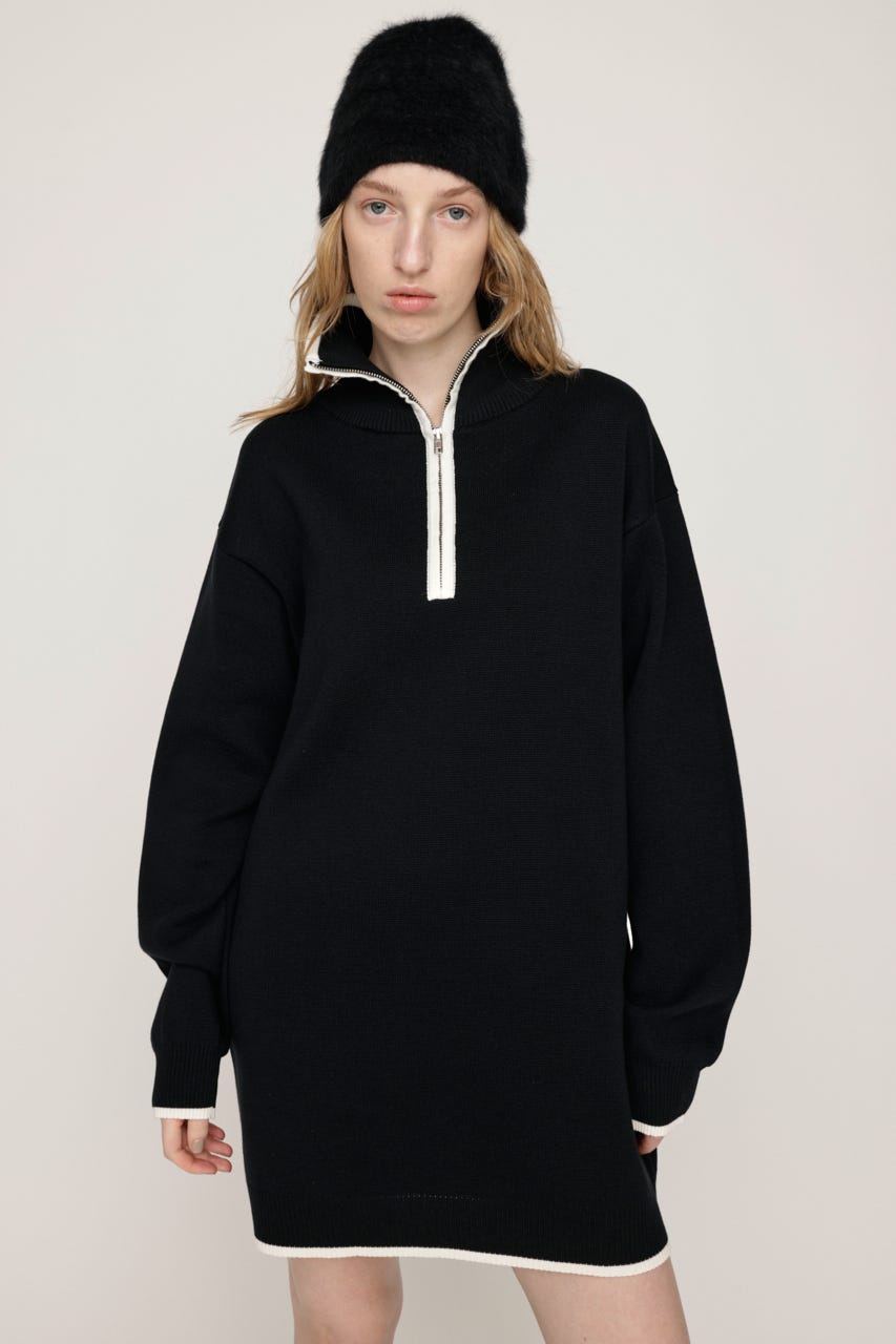 SLY | HALF ZIP HN KNIT ショートワンピース (ワンピース(ミニ