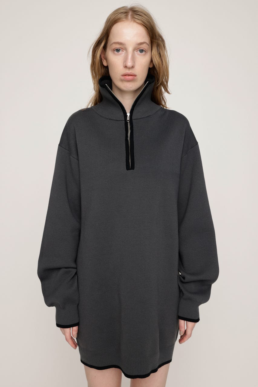 SLY | HALF ZIP HN KNIT ショートワンピース (ワンピース(ミニ