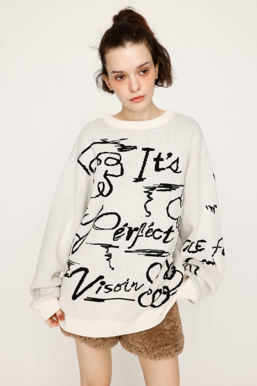 KDF01モスキーノ モバイルウォッシュ 刺繍ロゴ ニット SLY | JQ LOGO MOTIF トップス (ニット ) |SHEL'TTER WEBSTORE