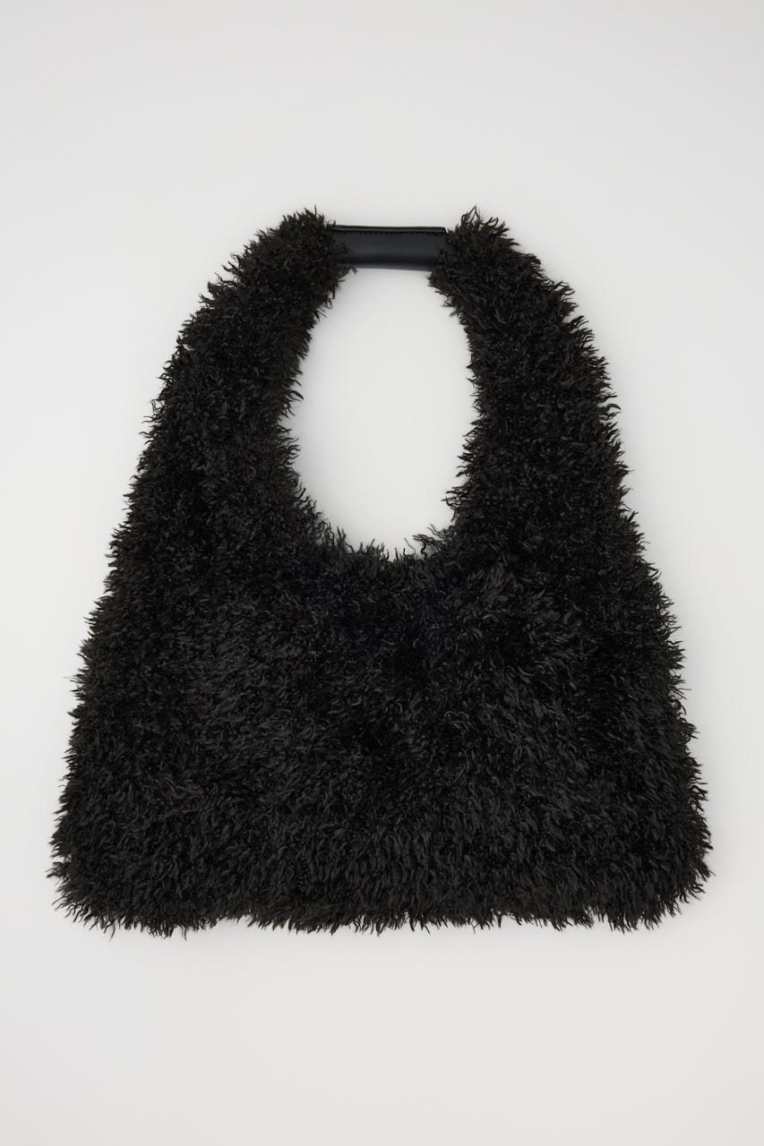 【BLK】F/FUR TOTE BAG BLK FREE