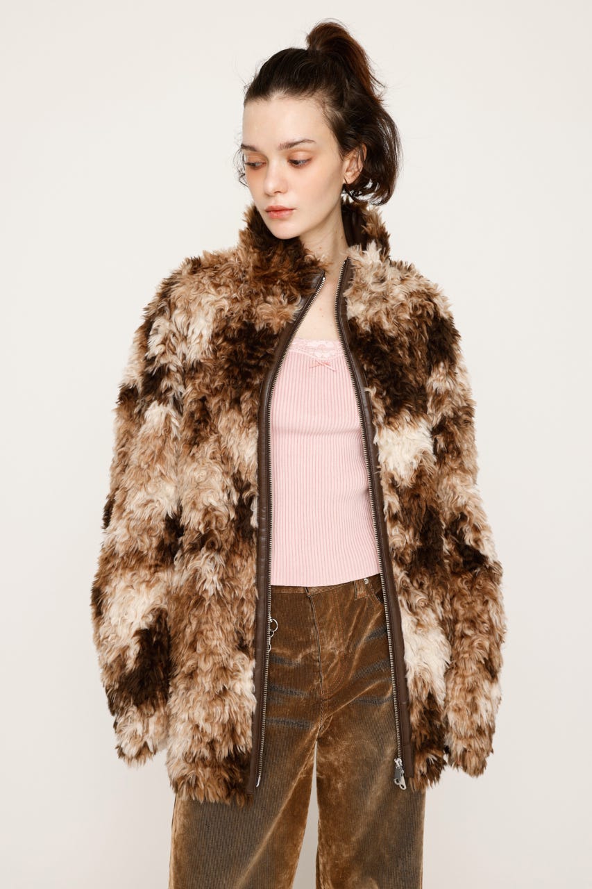 【mocoさん専用】SLY CURLY BOA CROP ブルゾン　BLK 楽天市場】CURLY BOA CROP ブルゾン SLY スライ ジャケット