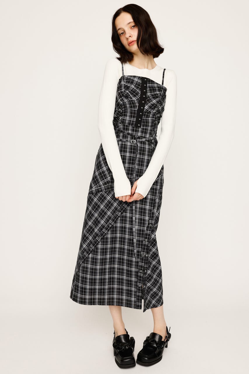 SLY | FRONT HOOK CHECK CAMI ワンピース (ワンピース(ロング