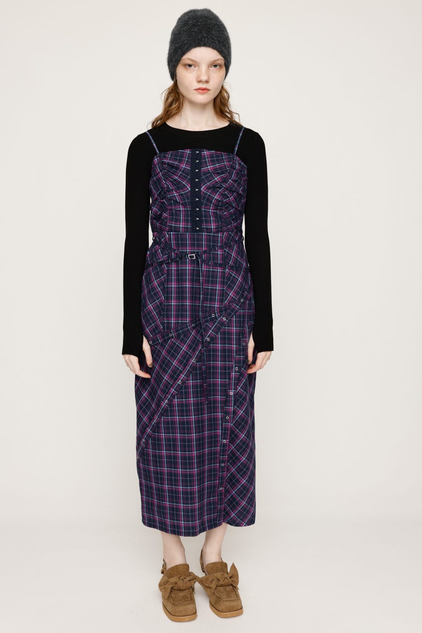 新作SLY チェックワンピース SLY ワンピース ASYMMETRY HEM CHECK OP アシンメトリー ヘム