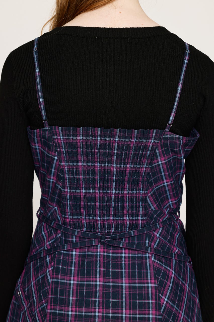 SLY | FRONT HOOK CHECK CAMI ワンピース (ワンピース(ロング