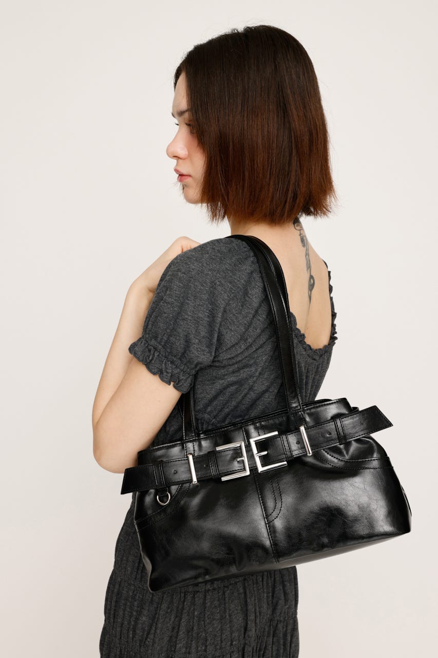 【1BUY5%OFF CAMPAIGN】BELT SHOULDER バッグ BLK FREE