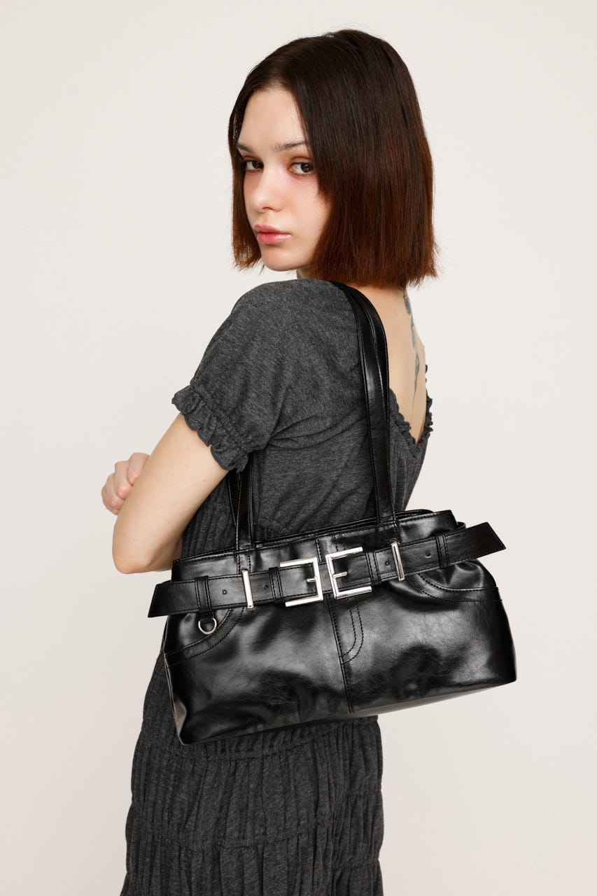 【1BUY5%OFF CAMPAIGN】BELT SHOULDER バッグ BLK FREE
