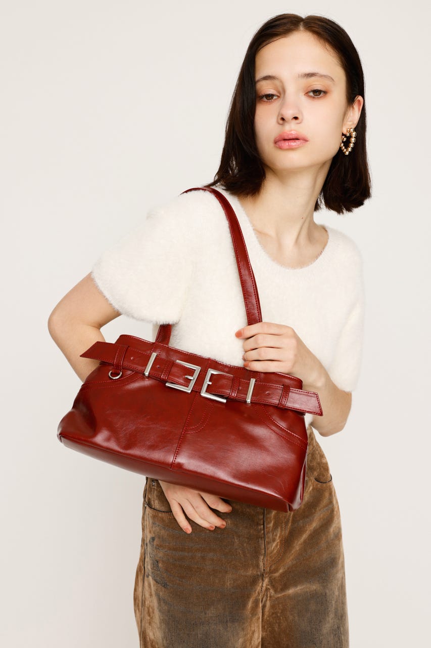 【1BUY5%OFF CAMPAIGN】BELT SHOULDER バッグ RED FREE