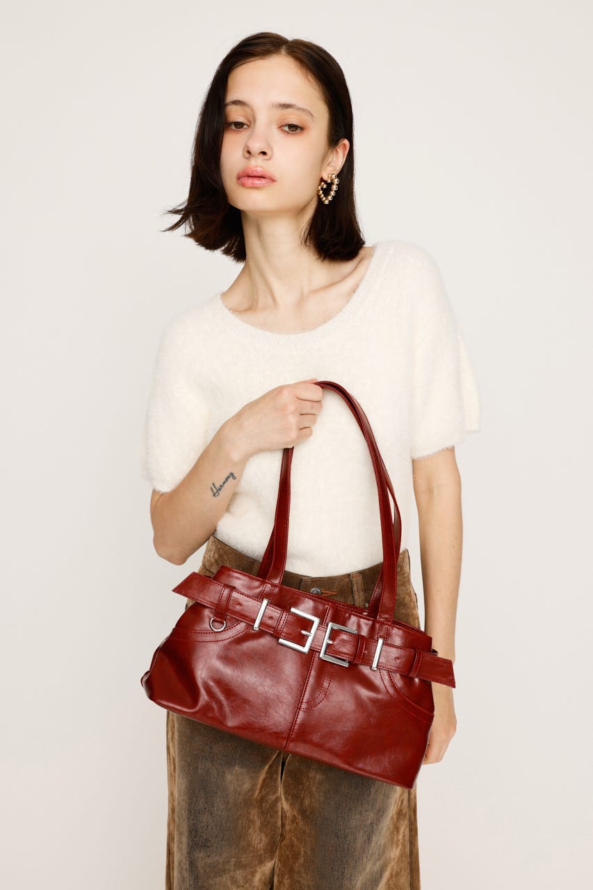 【1BUY5%OFF CAMPAIGN】BELT SHOULDER バッグ RED FREE