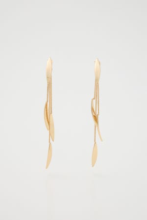 【1BUY5％OFF CAMPAIGN】DANGLE LEAVES P／EARRINGS