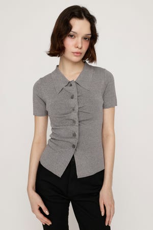 スリーカラースナップ　仕上がり日確認 SLY | FRONT BUTTON KNIT トップス (ニット ) |SHEL'TTER WEBSTORE