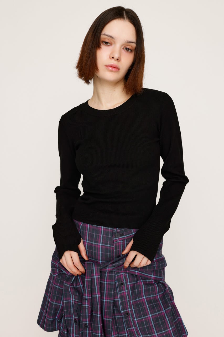 BASIC HG RIB トップス BLK 2