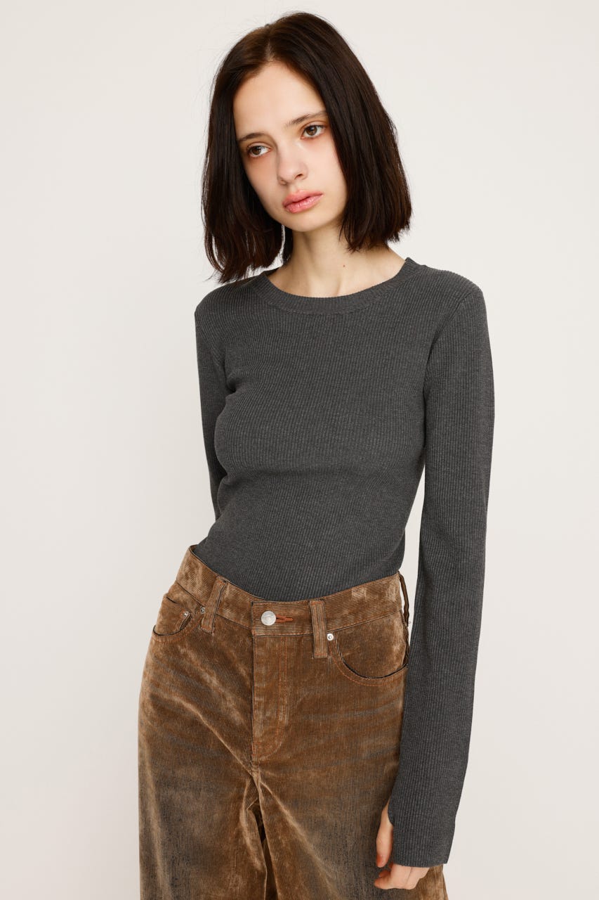 BASIC HG RIB トップス T.GRY 2