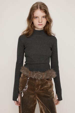 【1BUY5％OFF CAMPAIGN】BASIC HG RIB H／N トップス