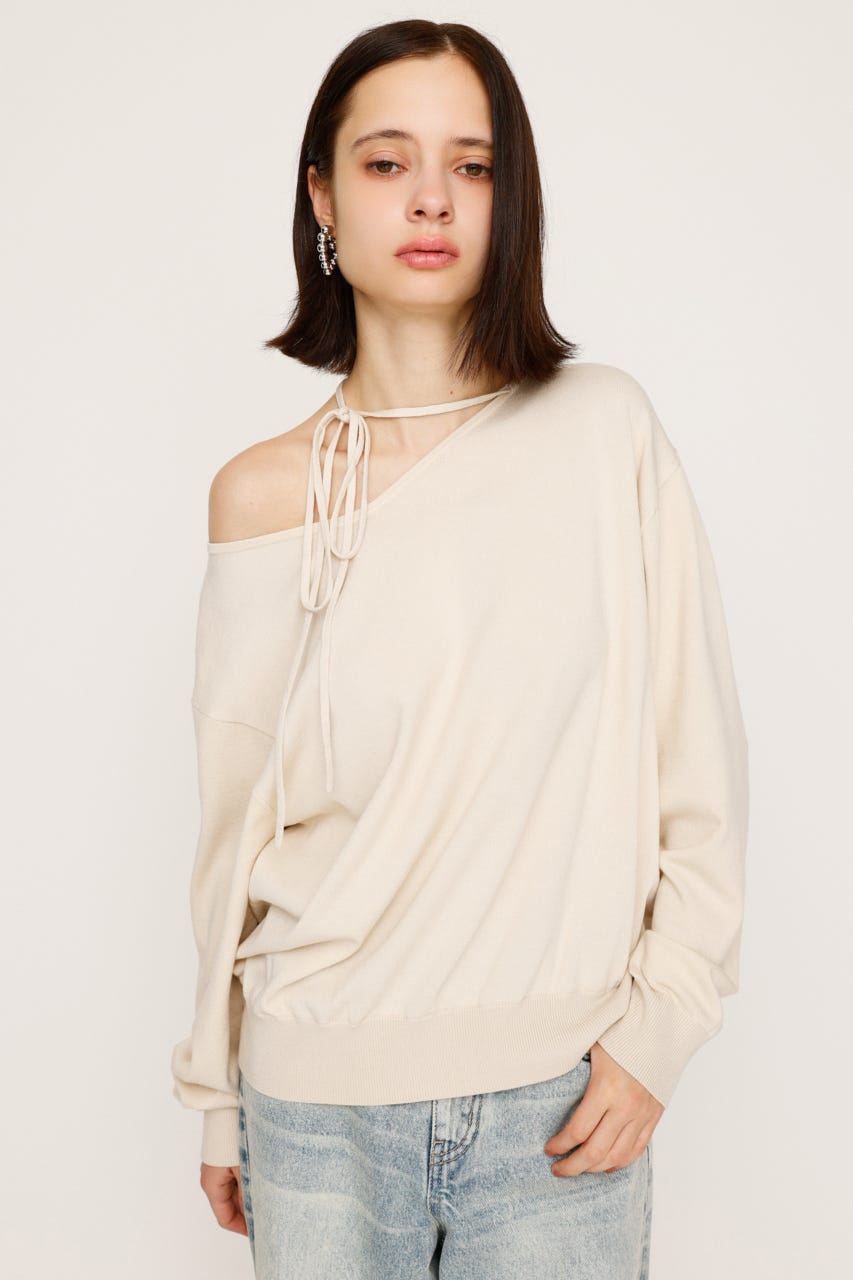 SLY | ASYMMETRY NECK LOOSE トップス (ニット ) |SHEL'TTER