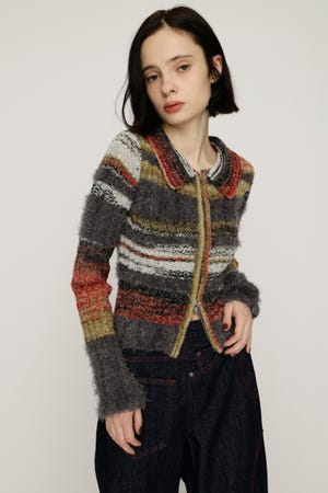 【1BUY5％OFF CAMPAIGN】SHAGGY MIX FRONT ZIP トップス