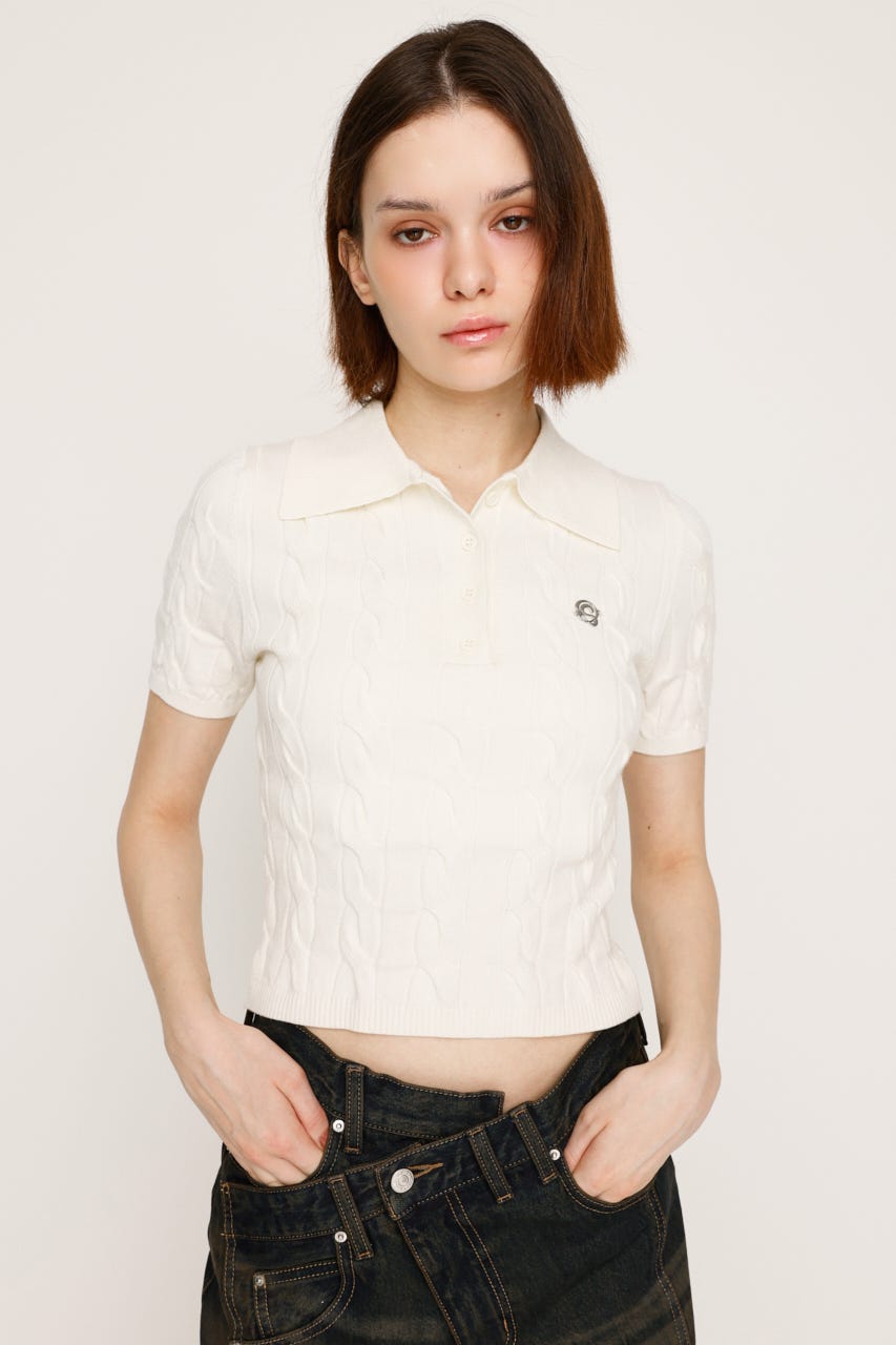 トップス KNIT POLO SHIRT SLY | CABLE POLO KNIT トップス (ニット ) |SHEL'TTER WEBSTORE