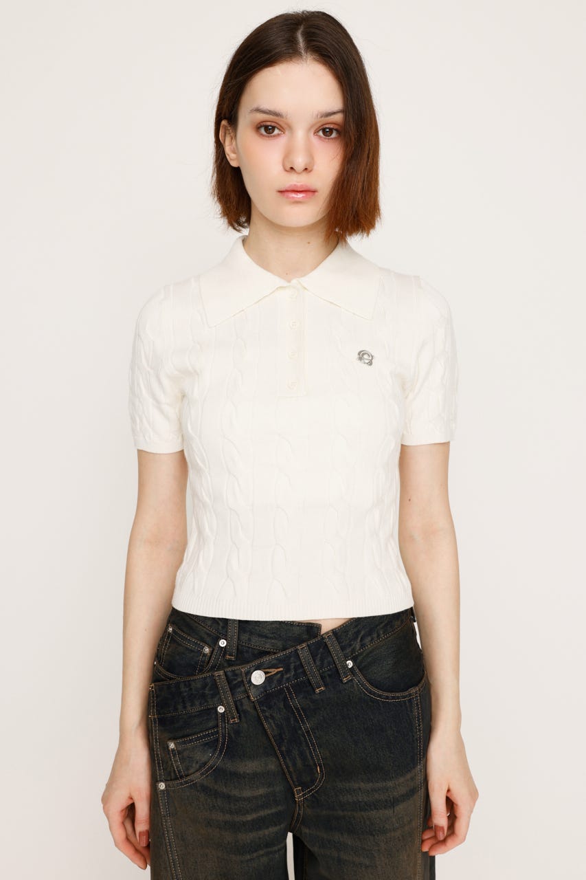 【新品・未使用】Knit Polo AMBIDEX Store △〇SHEER knit polo(F ボーダー): l'atelier du