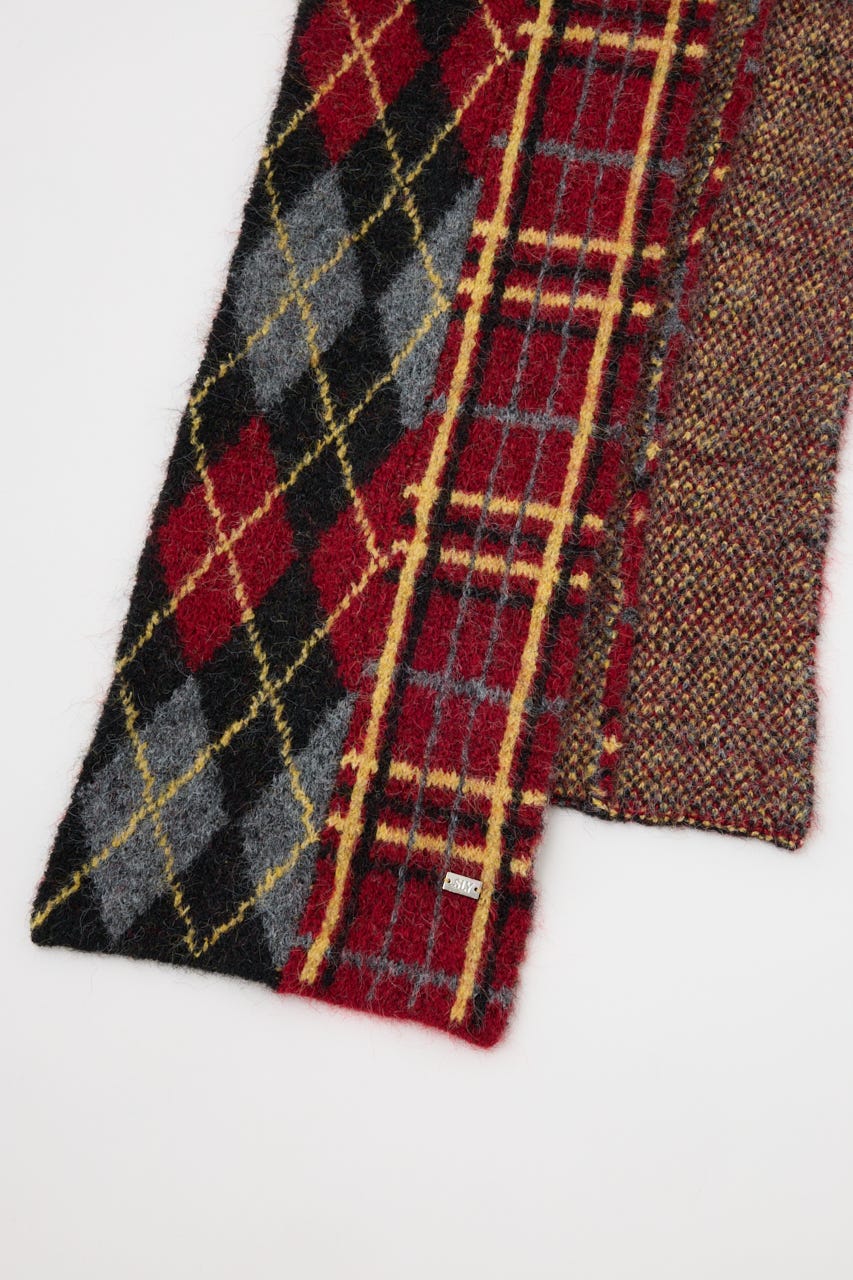 【即完売品】SLY マフラー SLY | ARGYLE MIX JQ KNIT STALL (ストール・マフラー ) |SHEL