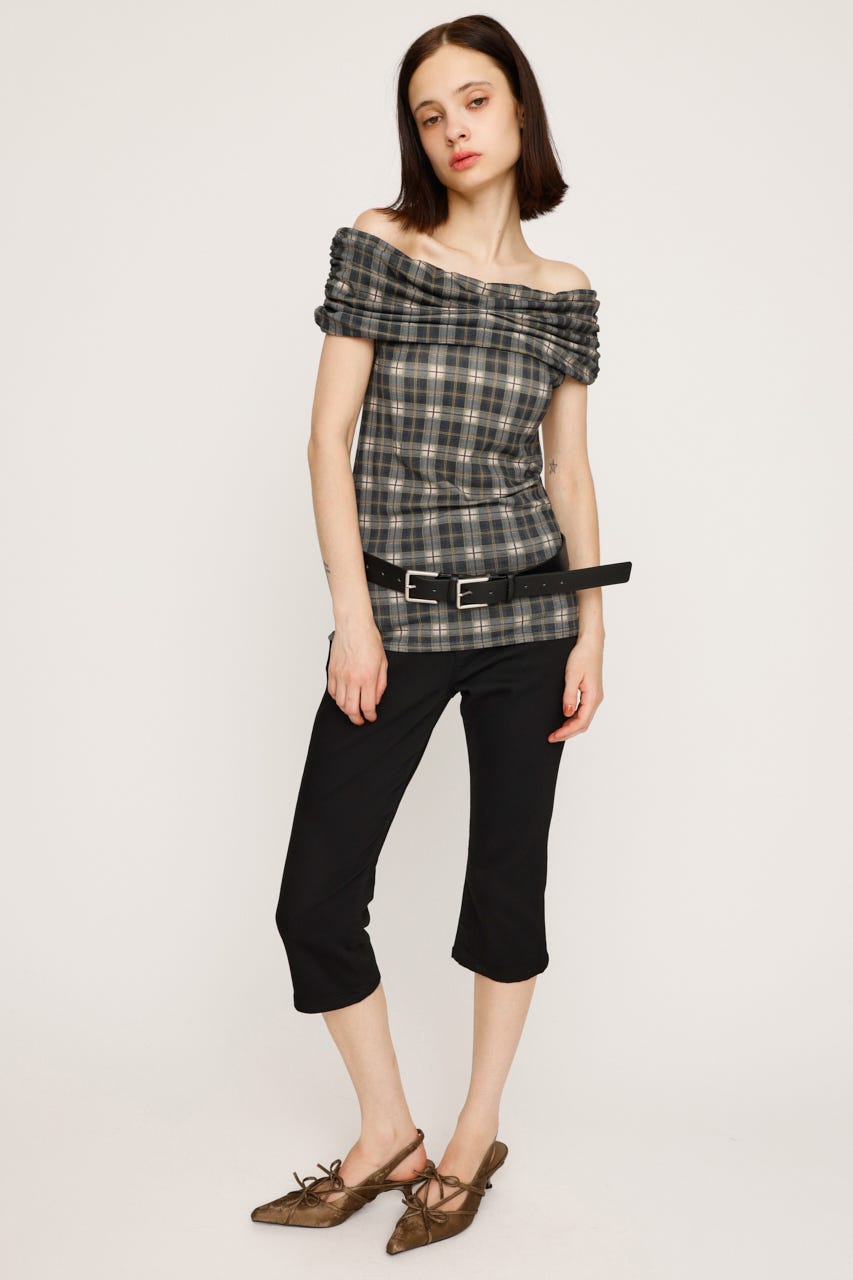 SLY | STRETCH CUT OFF SHOULDER トップス (その他トップス
