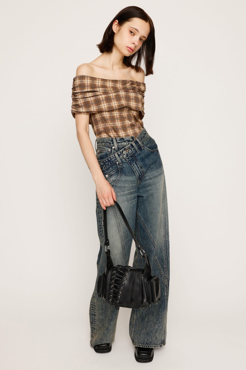 SLY | STRETCH CUT OFF SHOULDER トップス (その他トップス
