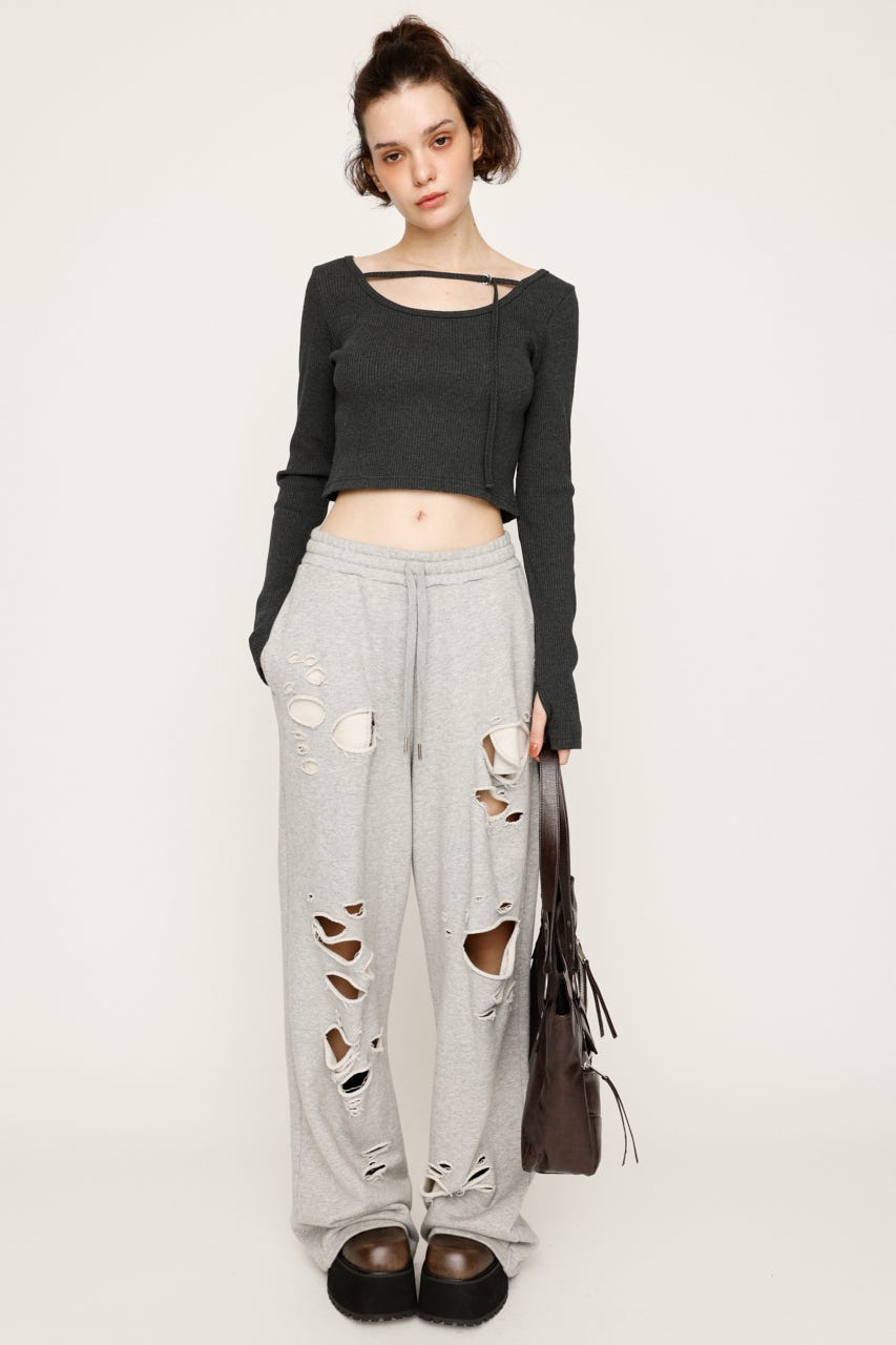 SLY | 2WAY CUT RIB トップス (Tシャツ・カットソー(長袖