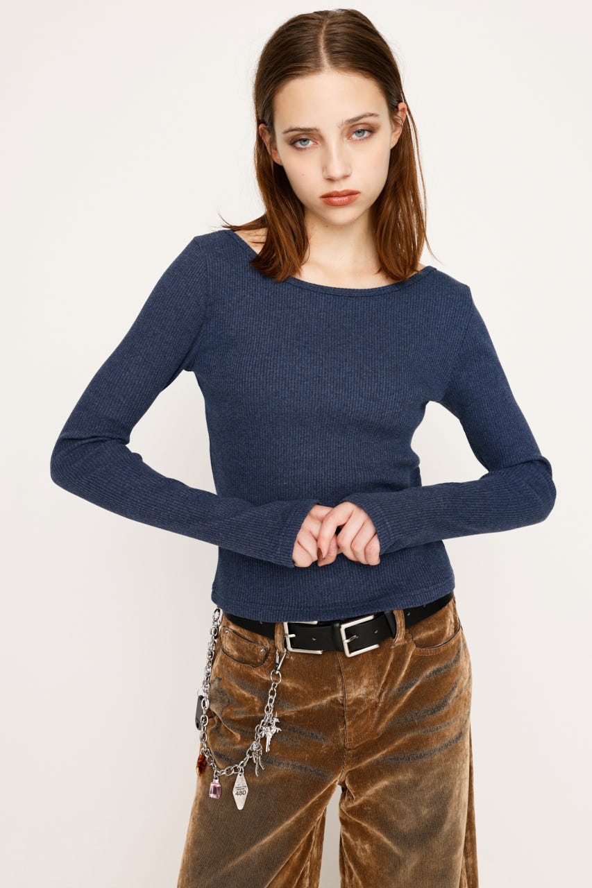 SLY | 2WAY CUT RIB トップス (Tシャツ・カットソー(長袖