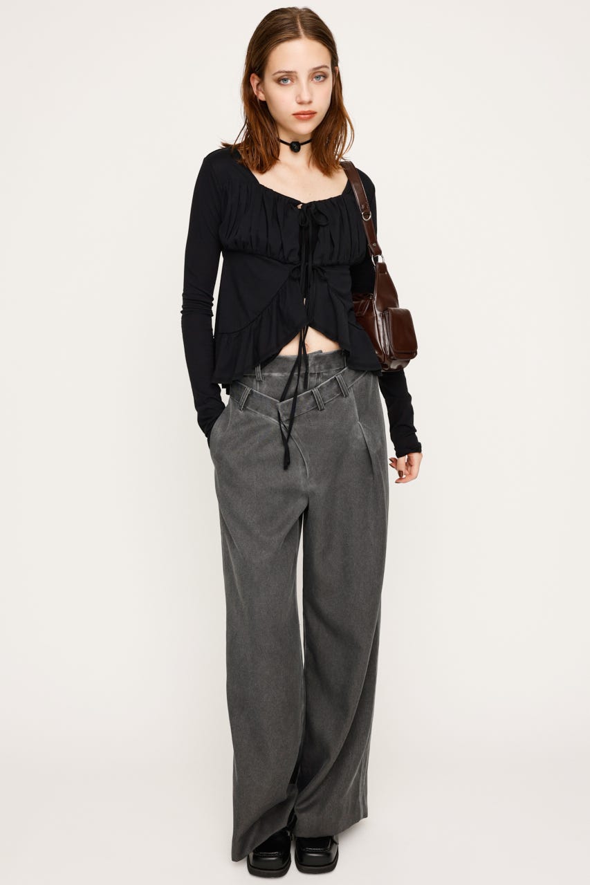 上下セット タイガーストライプ リップストップ URBAN SURPLUS SLY | STRETCH CUT OFF SHOULDER トップス (その他トップス