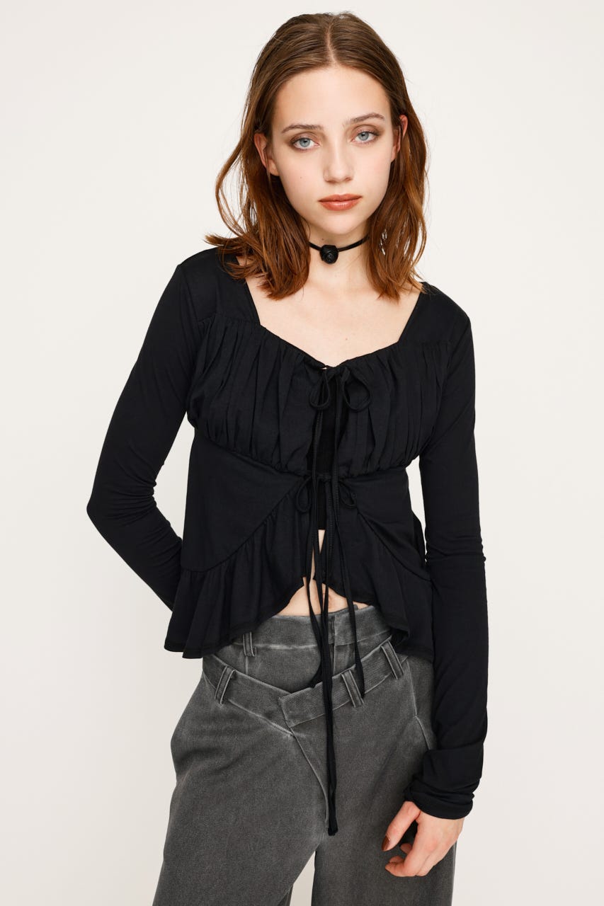 トップス deres drape blouse deres bottle neck drape blouse - メルカリ