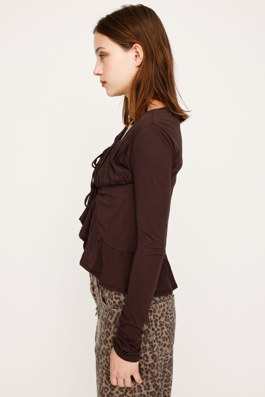 SLY | SQUARE NECK RIBBON トップス (カーディガン ) |SHEL'TTER