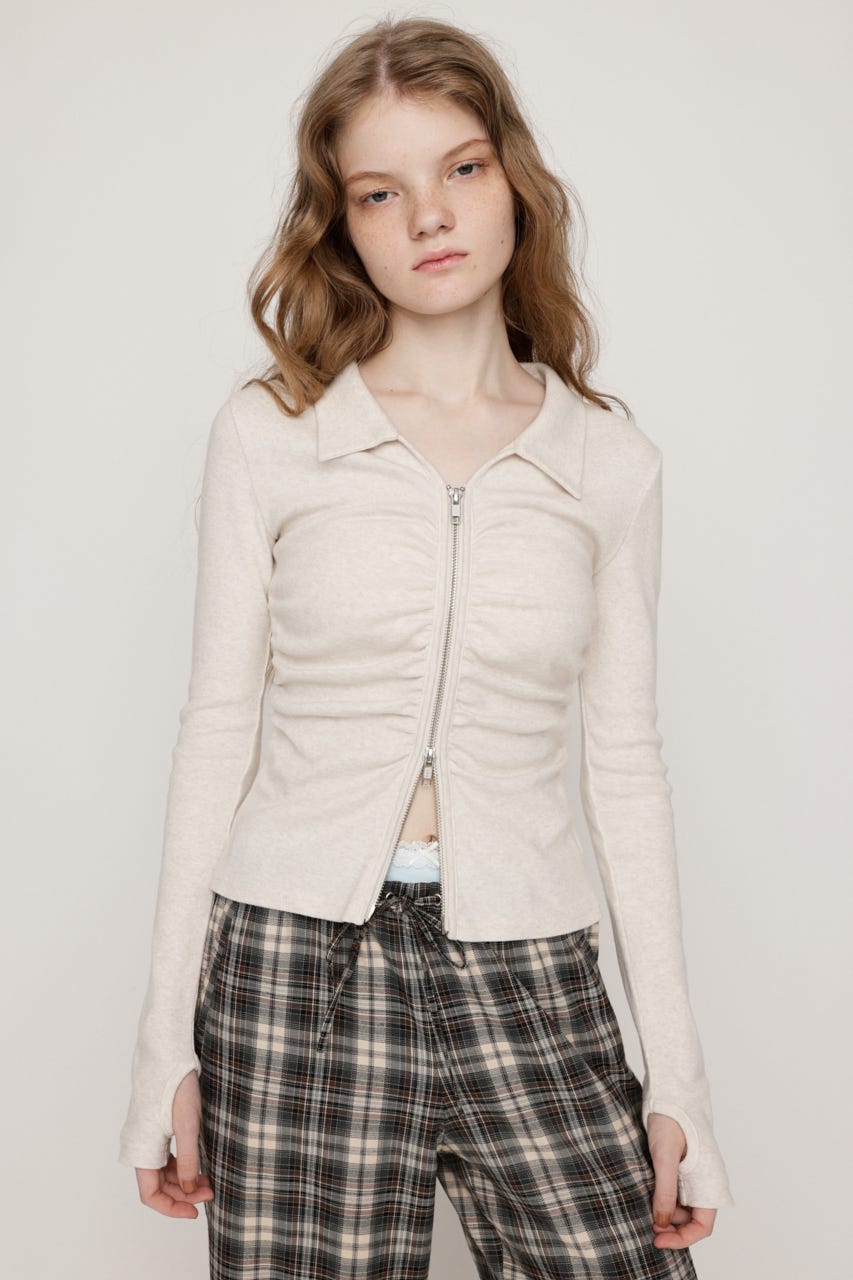 SLY | FRONT GATHER ZIP トップス (Tシャツ・カットソー(長袖