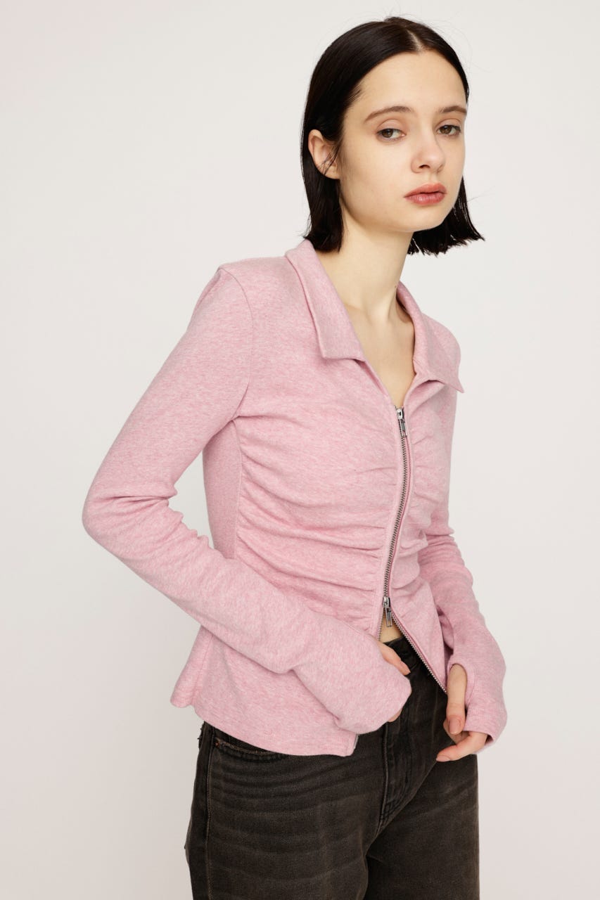 SLY | FRONT GATHER ZIP トップス (Tシャツ・カットソー(長袖