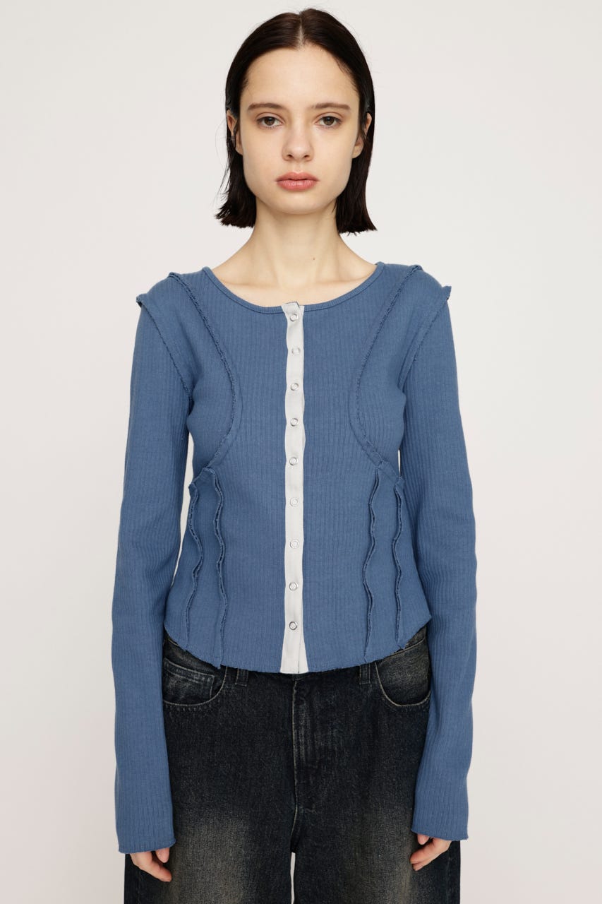 SLY | FRONT BUTTON CUT RIB トップス (Tシャツ・カットソー