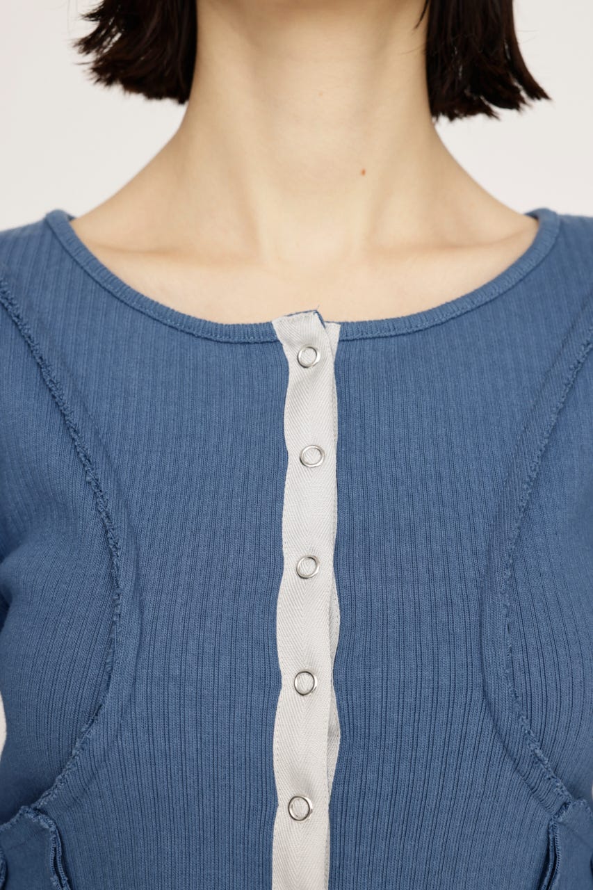 SLY | FRONT BUTTON CUT RIB トップス (Tシャツ・カットソー