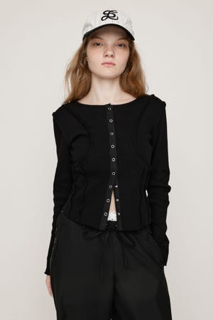SLY | FRONT BUTTON CUT RIB トップス (Tシャツ・カットソー