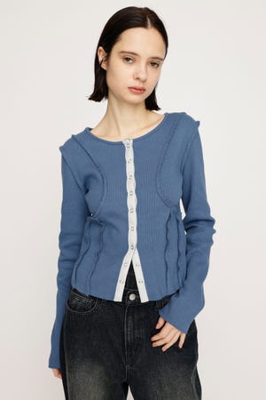 SLY | FRONT BUTTON CUT RIB トップス (Tシャツ・カットソー