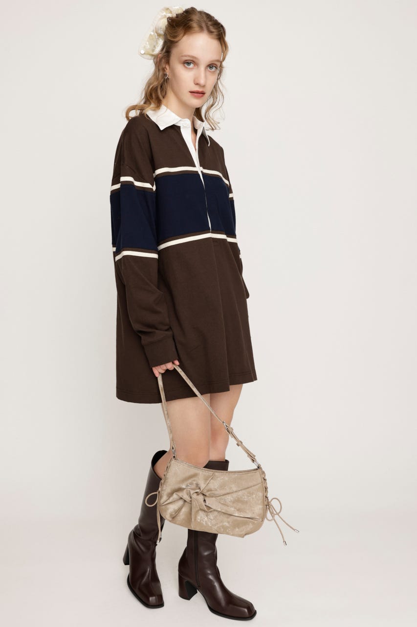 m*8様 SLY ラグビーシャツ ショートワンピース 秋服 冬服 限定展開】RUGBY SHIRT S/OP ラグビーシャツ ショートワンピース