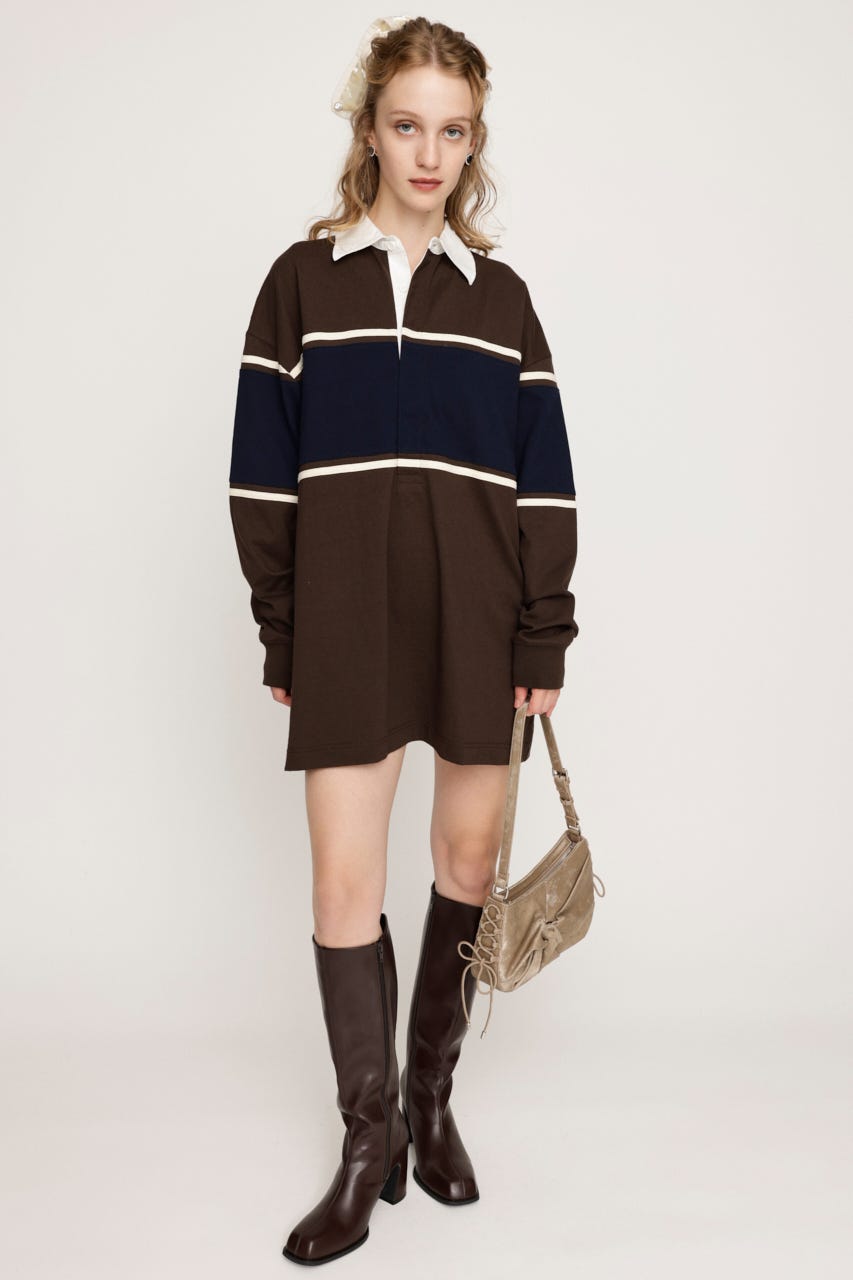 SLY | 【LIMITED ITEM】RUGBY SHIRT ショートワンピース