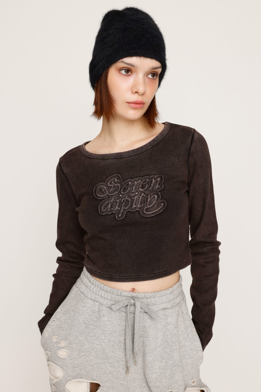 SLY | FRONT PATCH RIB トップス (Tシャツ・カットソー(長袖