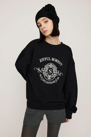 SLY 黒 スウェット トレーナー ブラック SLY トレーナー スウェット BI COLOR STITCH SW TOPS バイ