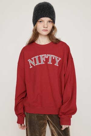 SLY AUTHENTIC OVER C／N SW トップス M/RED 新品 SLY AUTHENTIC OVER C／N SW トップス M/RED 新品 AUTHENTIC