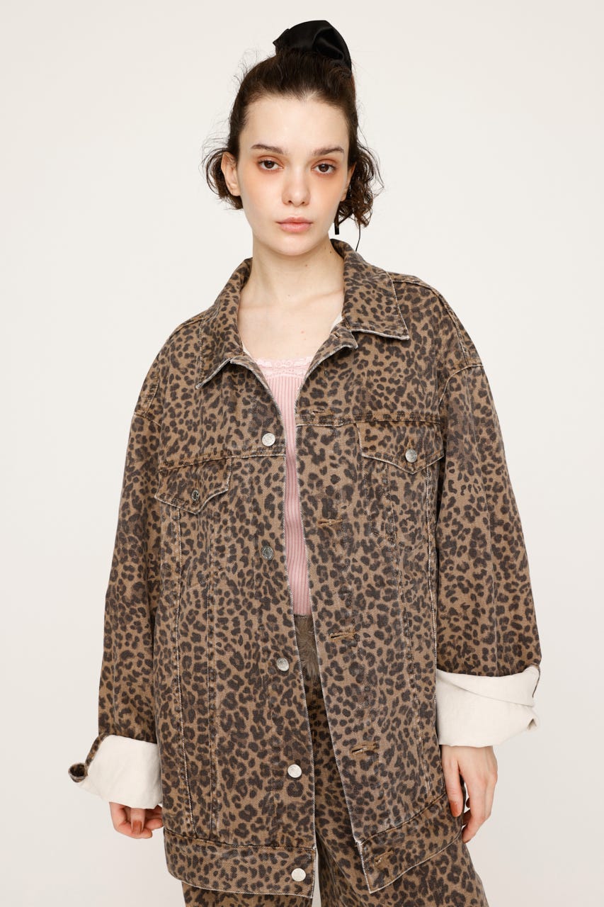 MACKDADDY デニムジャケット ヒョウ柄 サイズL MACKDADDY デニムジャケット ヒョウ柄 サイズL