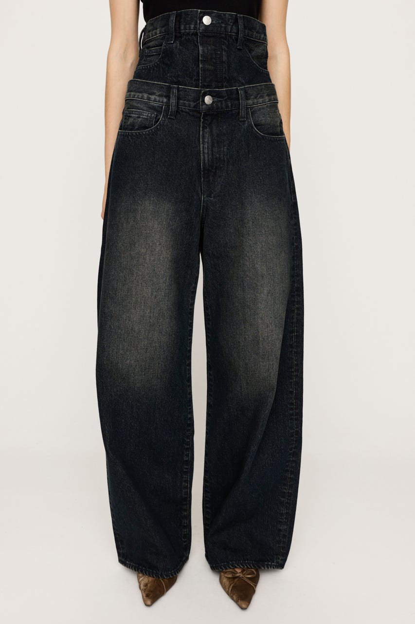 【1BUY5%OFF CAMPAIGN】LAYERED STRAIGHT DENIM パンツ D/BLU 1