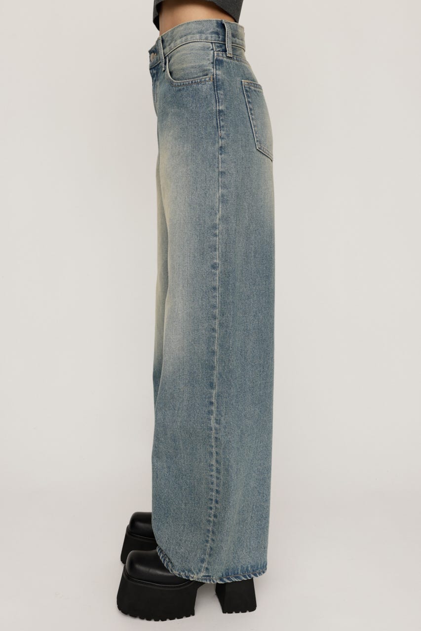 【1BUY5%OFF CAMPAIGN】LAYERED STRAIGHT DENIM パンツ L/BLU 1