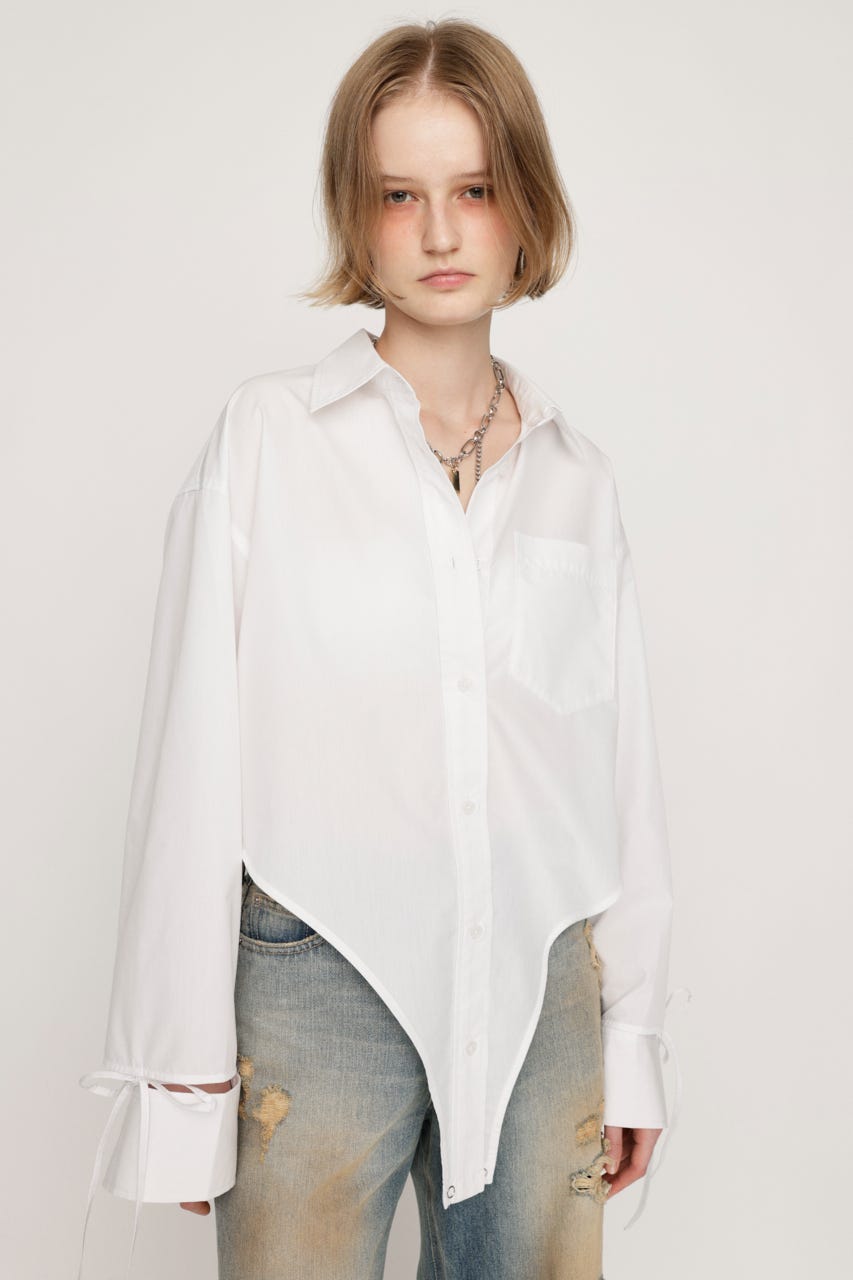 SLY 水色 長袖 ボディスーツ シャツカラー SLY | COLLARED BODYSUIT (ニット ) |SHEL'TTER WEBSTORE