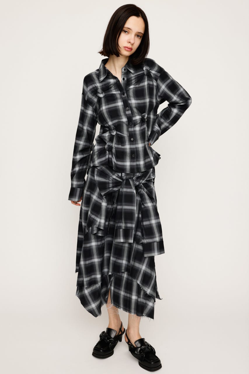ベリーリーページ3点 SLY | CHECK KNOT DETAIL シャツ (シャツ・ブラウス ) |SHEL