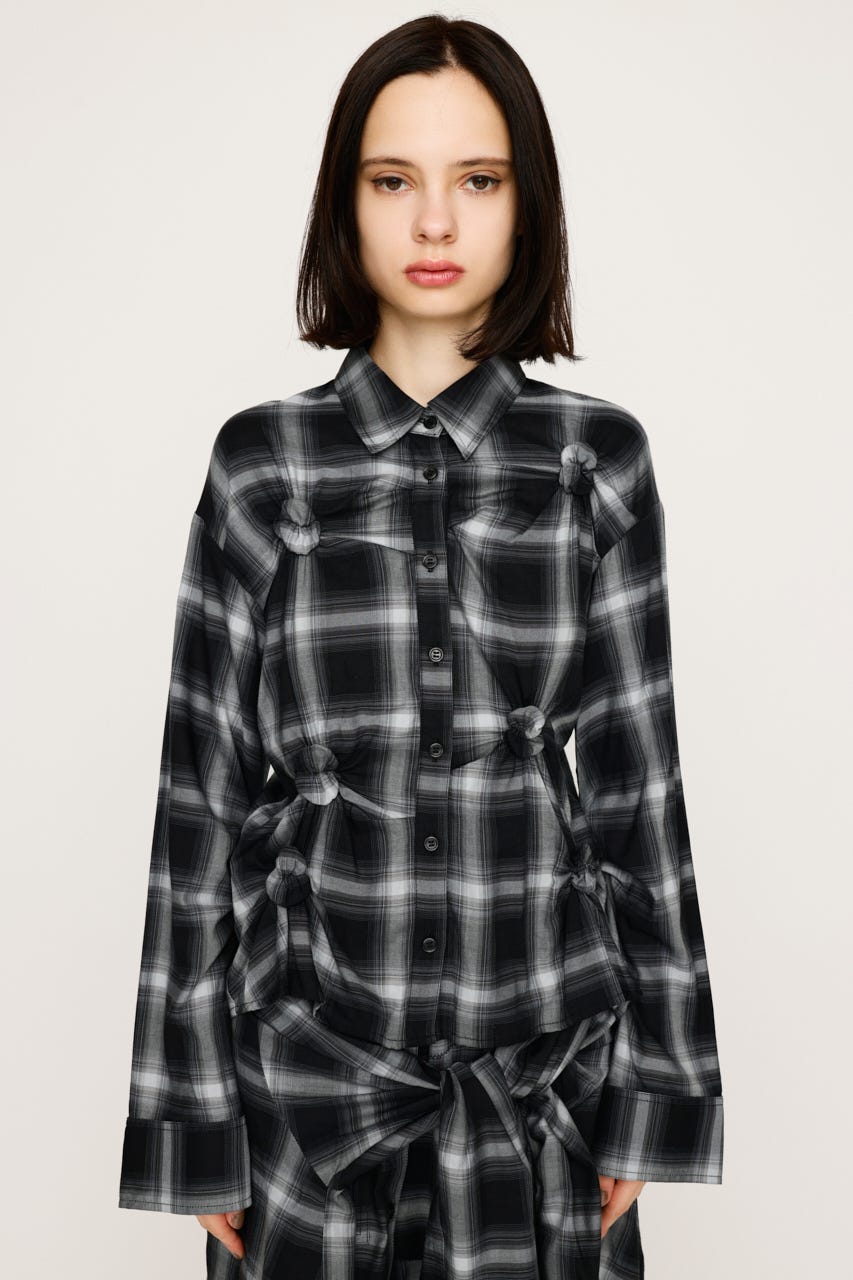 SLY | CHECK KNOT DETAIL シャツ (シャツ・ブラウス ) |SHEL