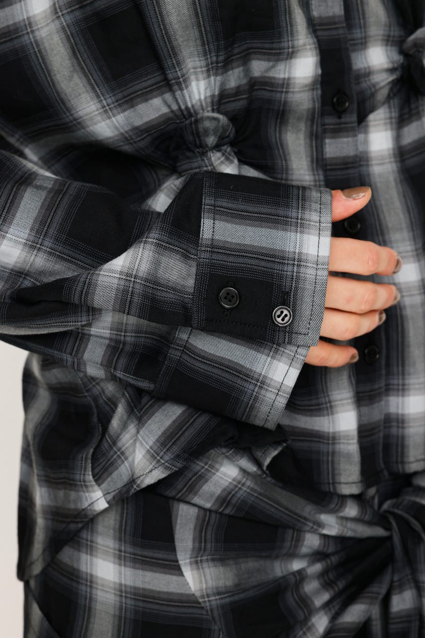 SLY CHECK KNOT DETAIL シャツ M/YEL 新品 SLY CHECK KNOT DETAIL シャツ M/YEL7 -ファッション通販