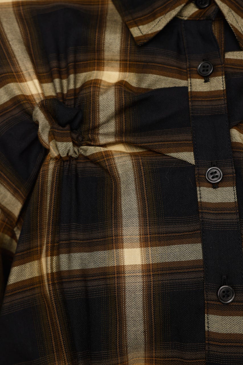 SLY CHECK KNOT DETAIL シャツ M/YEL 新品 SLY CHECK KNOT DETAIL シャツ M/YEL7 -ファッション通販