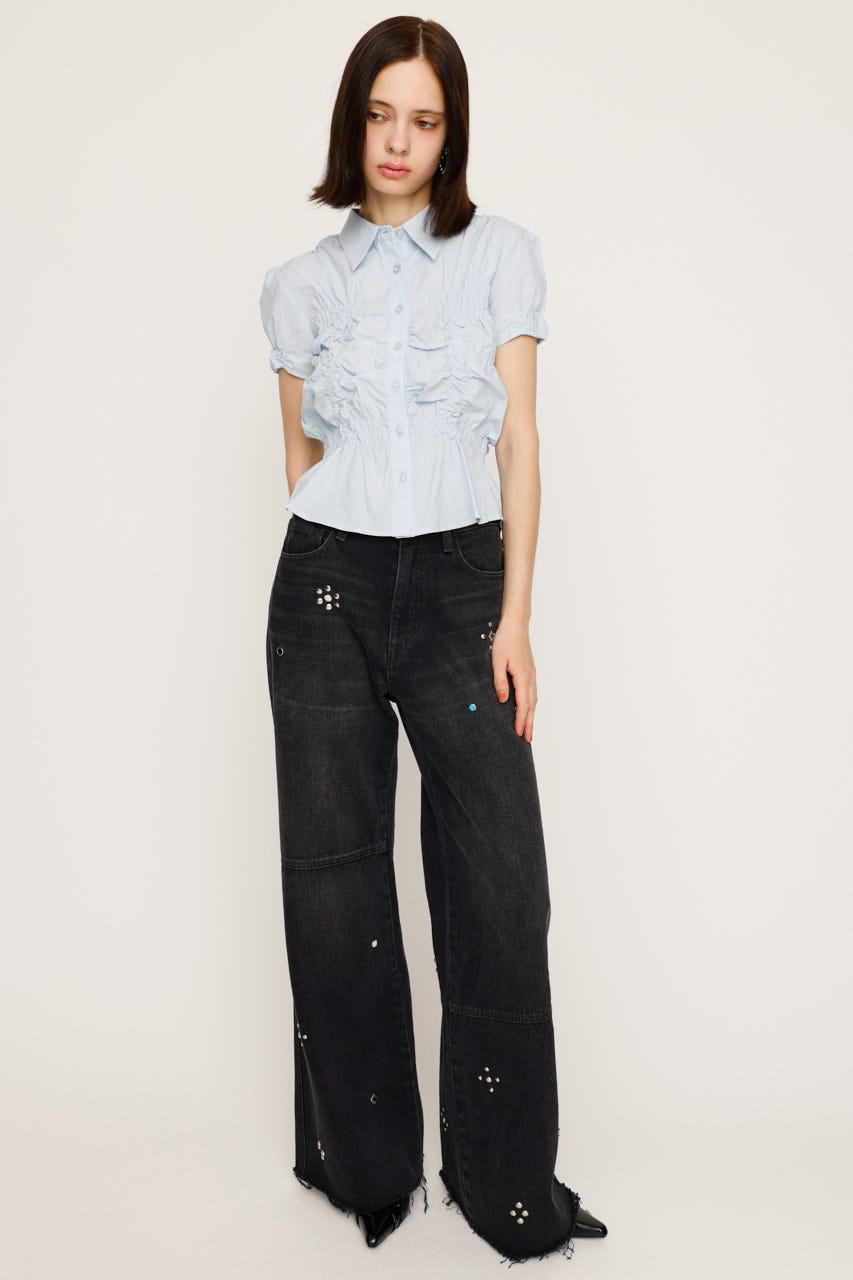 SLY | RANDOM SHIRRING S／SLEEVE トップス (シャツ・ブラウス