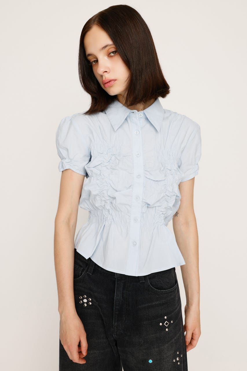 RONDOM SHIRRING トップス SLY | RANDOM SHIRRING S／SLEEVE トップス (シャツ・ブラウス